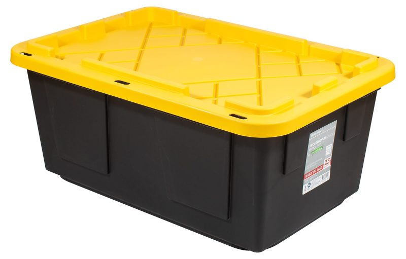 Office Depot® Brand by Greenmade® Professional Storage Totes, 23-Gallon, Black/Yellow, Pack Of 4 Totes - Image 6
