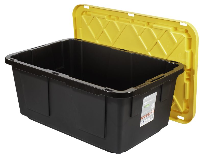 Office Depot® Brand by Greenmade® Professional Storage Totes, 23-Gallon, Black/Yellow, Pack Of 4 Totes - Image 7