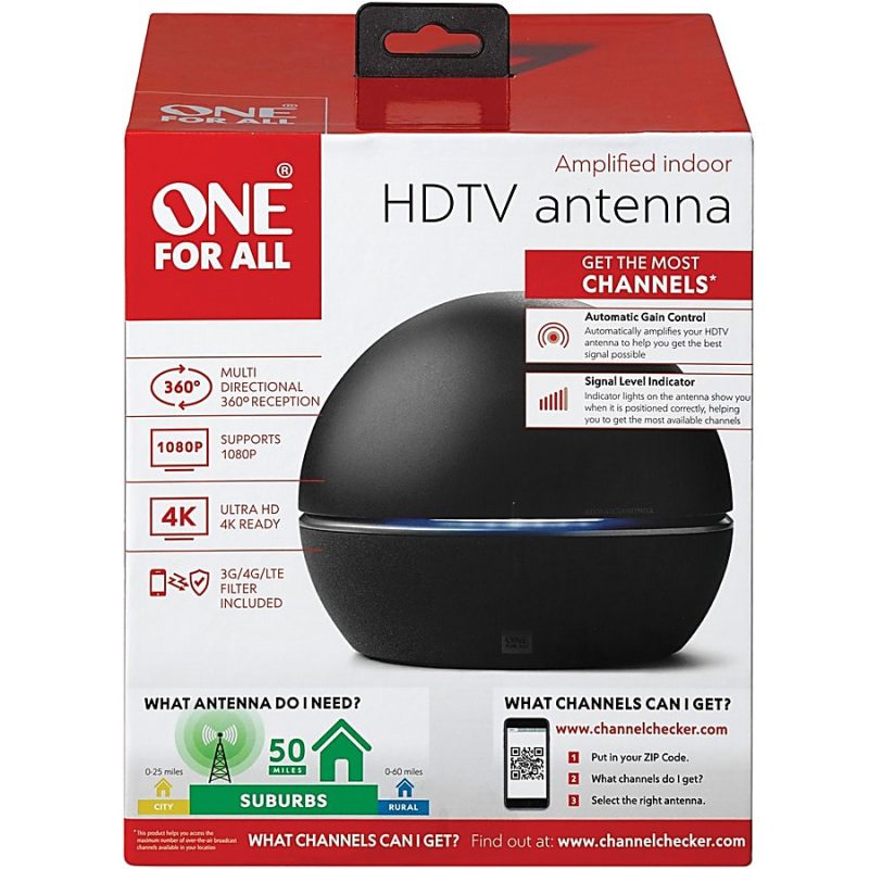 One For All Amplified Indoor HDTV Antenna - Upto 50 Mile - Indoor, HDTV Antenna - Image 5