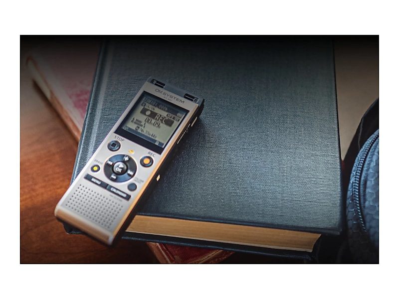 OM System WS882 Digital Voice Recorder, 4.4"H x 1.8"W x 0.7"D, Silver - Image 3