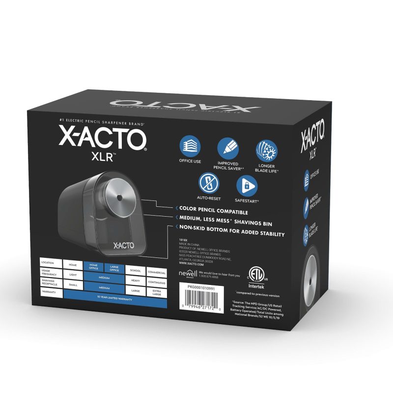 X-ACTO® XLR™ Electric Pencil Sharpener, Black - Image 10