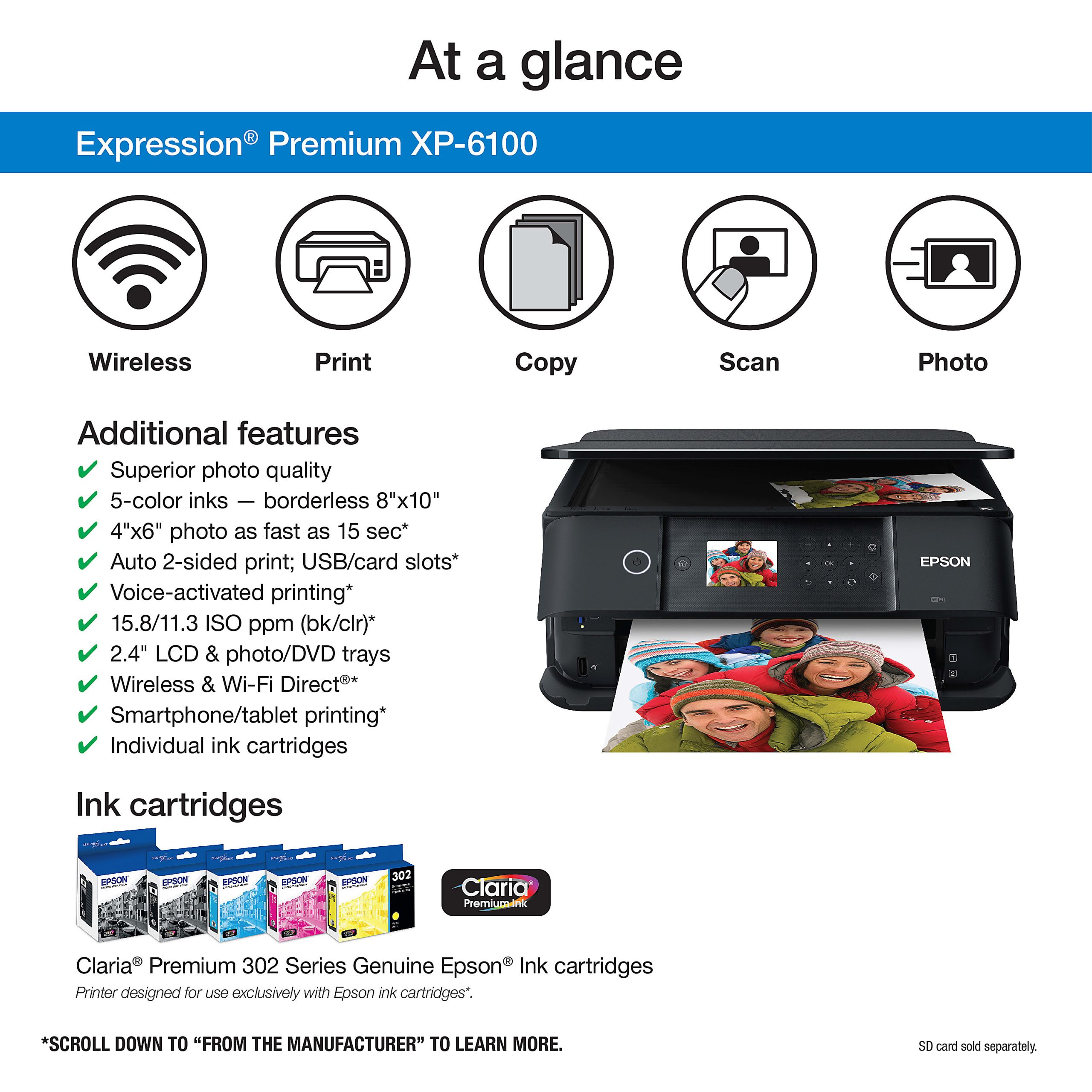 Epson® Expression® Premium XP-6100 Wireless Inkjet All-In-One Color Printer - Image 2