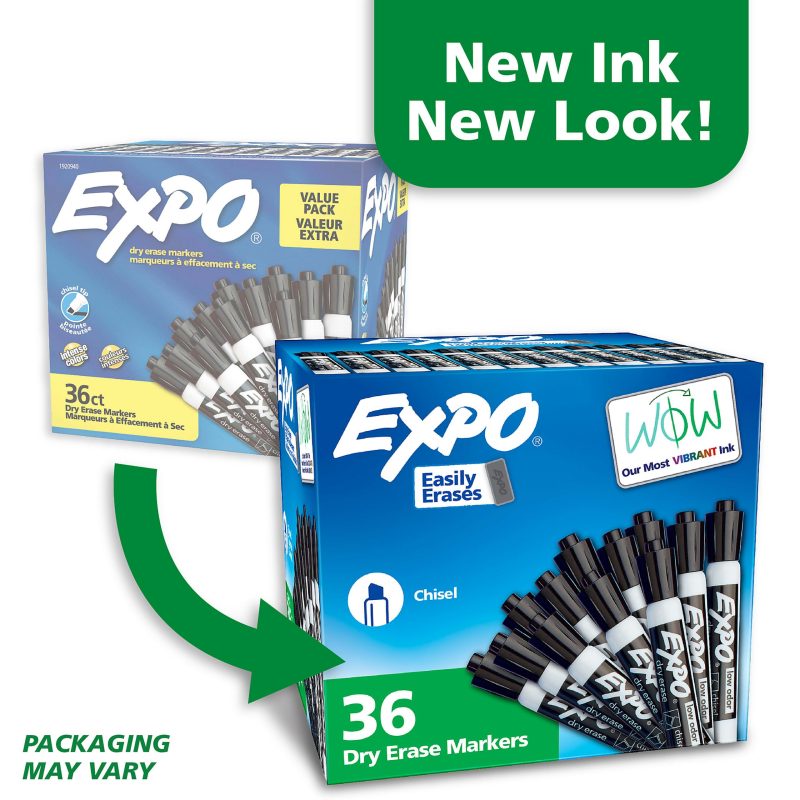 EXPO® Chisel-Tip Dry-Erase Markers, Black, Pack Of 36 - Image 2