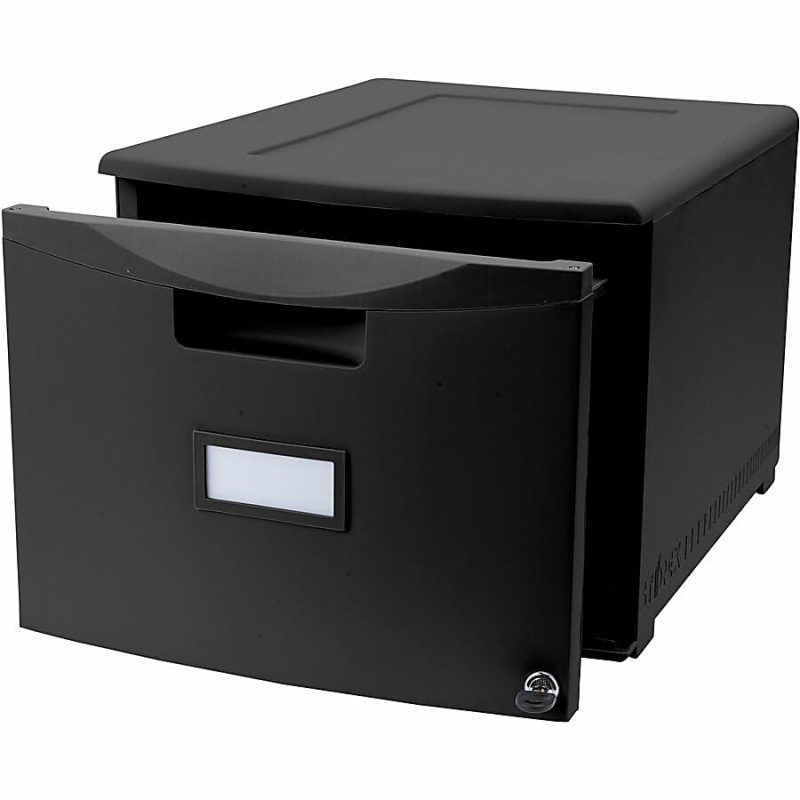 Storex Stackable File Drawer, 12-13/16"H x 14-13/16"W x 18-5/16"L, Black - Image 4