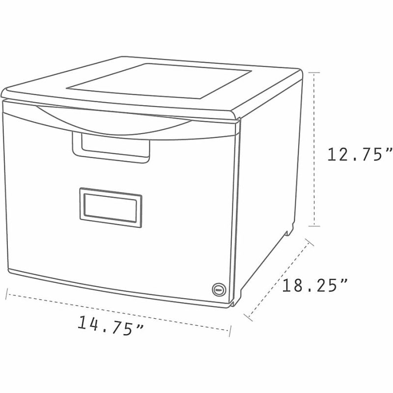 Storex Stackable File Drawer, 12-13/16"H x 14-13/16"W x 18-5/16"L, Black - Image 5