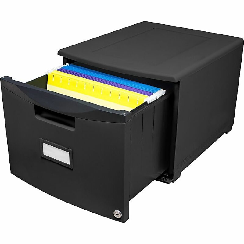 Storex Stackable File Drawer, 12-13/16"H x 14-13/16"W x 18-5/16"L, Black - Image 6