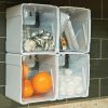 Deflecto Interlocking Tilt Bins, 5-1/2”H x 4-3/4”W x 4-7/8”D, Clear/White, Pack Of 4 Bins - Image 2