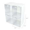 Deflecto Interlocking Tilt Bins, 5-1/2”H x 4-3/4”W x 4-7/8”D, Clear/White, Pack Of 4 Bins - Image 4