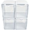 Deflecto Interlocking Tilt Bins, 5-1/2”H x 4-3/4”W x 4-7/8”D, Clear/White, Pack Of 4 Bins - Image 6