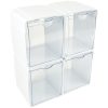 Deflecto Interlocking Tilt Bins, 5-1/2”H x 4-3/4”W x 4-7/8”D, Clear/White, Pack Of 4 Bins - Image 9