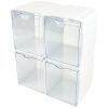 Deflecto Interlocking Tilt Bins, 5-1/2”H x 4-3/4”W x 4-7/8”D, Clear/White, Pack Of 4 Bins - Image 10