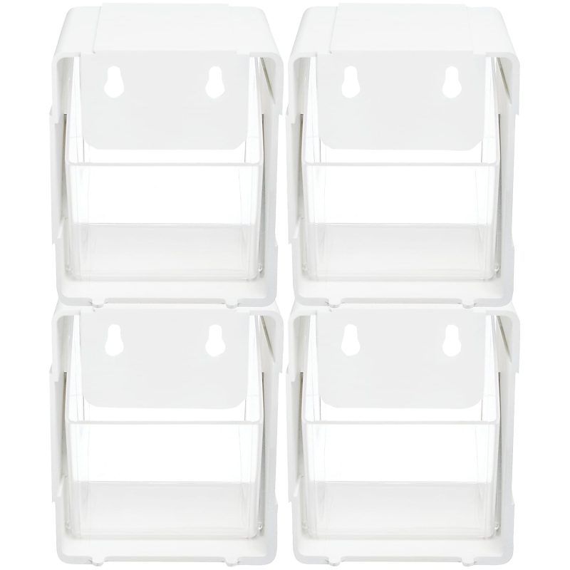 Deflecto Interlocking Tilt Bins, 5-1/2”H x 4-3/4”W x 4-7/8”D, Clear/White, Pack Of 4 Bins - Image 11