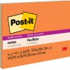 Post-it Super Sticky Notes, 4 Pads, 8 in x 6 in, 2x the Sticking Power, School Supplies and Office Products, Sticky Notes for Vertical Surfaces, Monitors, Walls and Windows, Energy Boost Collection
