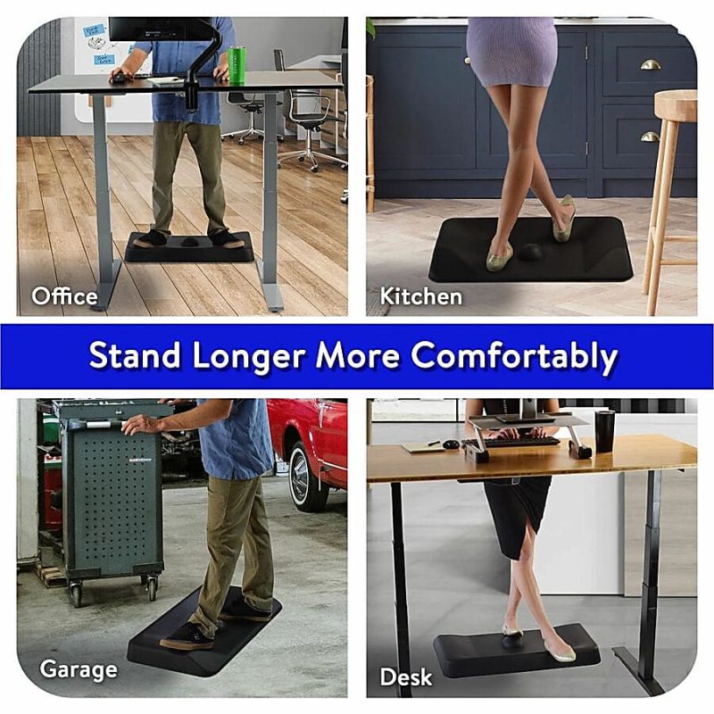 Uncaged Ergonomics Active Standing Desk Mat 20x34" Non Flat Contoured Anti-Fatigue Comfort Cushion Floor Mat for Stand Up Office Desks - Image 2