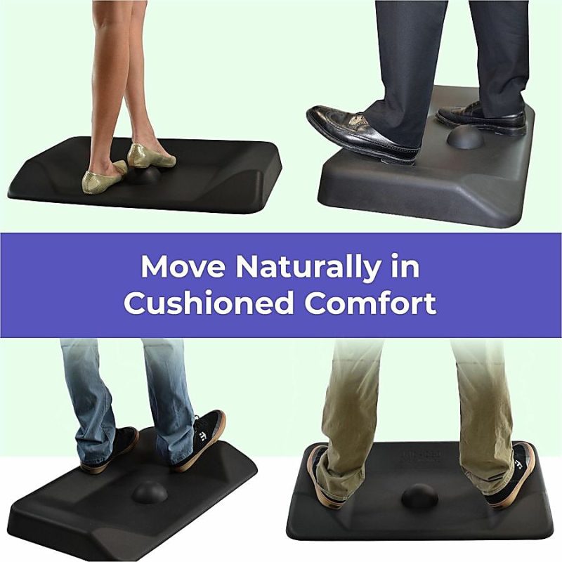 Uncaged Ergonomics Active Standing Desk Mat 20x34" Non Flat Contoured Anti-Fatigue Comfort Cushion Floor Mat for Stand Up Office Desks - Image 3