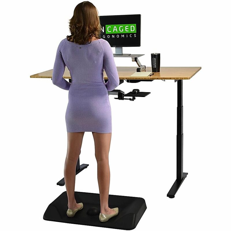 Uncaged Ergonomics Active Standing Desk Mat 20x34" Non Flat Contoured Anti-Fatigue Comfort Cushion Floor Mat for Stand Up Office Desks - Image 7