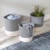 Honey Can Do 2-Tone Baskets, 14-3/16”H x 13-13/16”W x 13-13/16”D, Gray/White, Set Of 3 Baskets