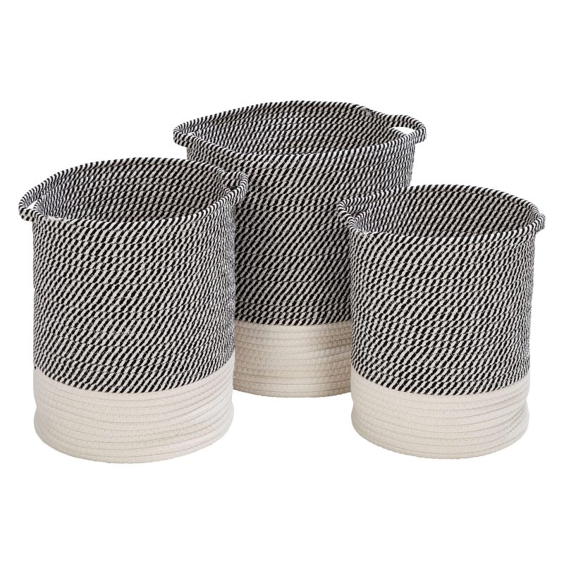 Honey Can Do 2-Tone Baskets, 14-3/16”H x 13-13/16”W x 13-13/16”D, Gray/White, Set Of 3 Baskets - Image 3