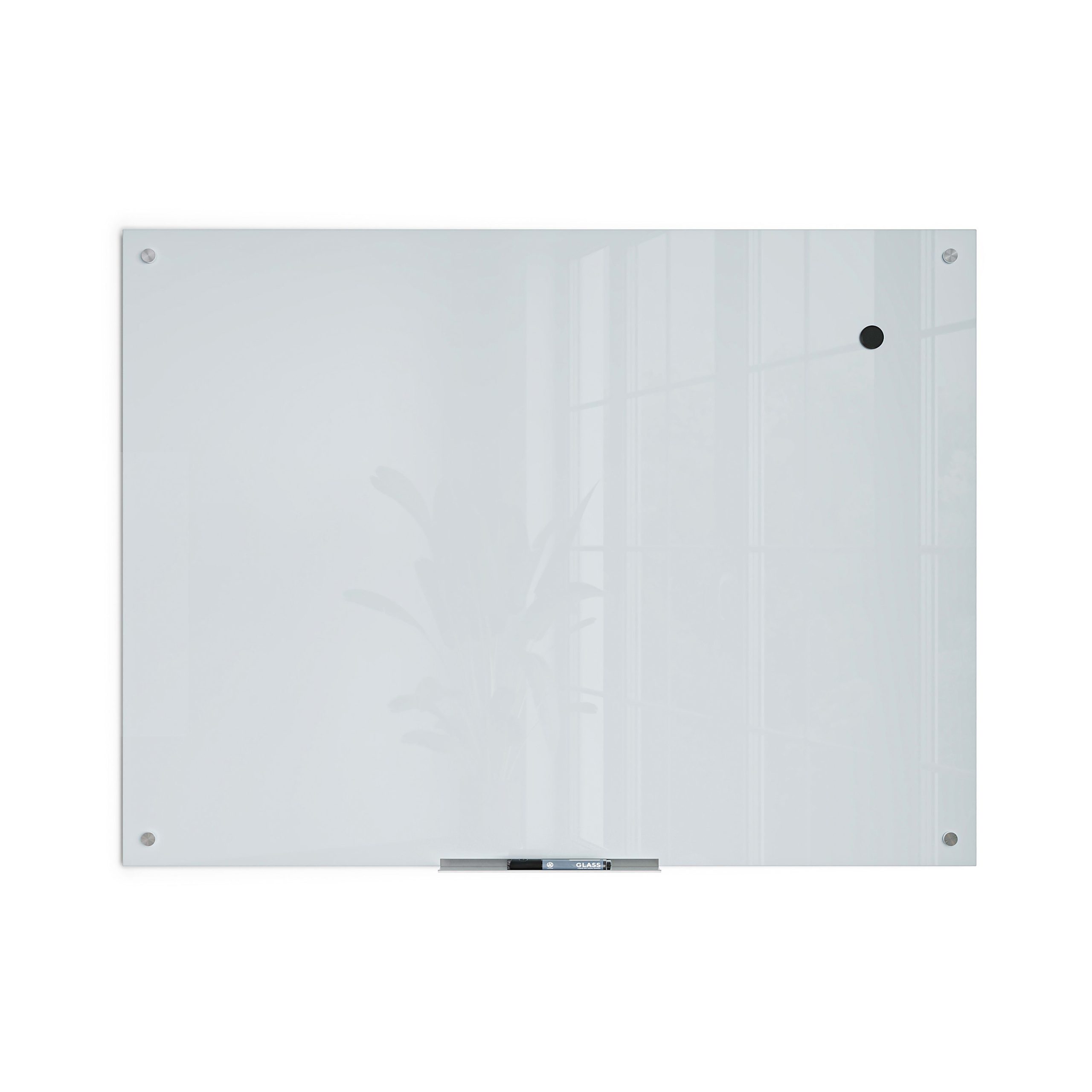 U Brands® Magnetic Glass Dry-Erase Board, 72" X 48", White Frosted Surface, Frameless, Actual Size 70" X 47" (2301U00-01) - Frosted White,35 in. X 47 in.