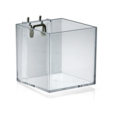Azar Displays Cube Bins For Pegboard/Slatwall, Metal U-Hook, Small Size, Clear, Pack Of 4
