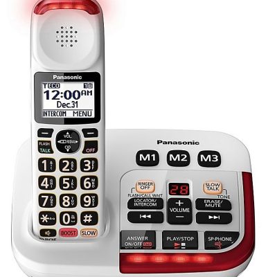 Panasonic® Amplified Cordless Phone With Answering Machine, White, KX-TGM420W