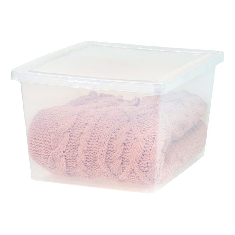 Iris® Snap Top Storage Boxes, 6.13 Gallon, Clear, Set Of 6 Boxes - Image 3