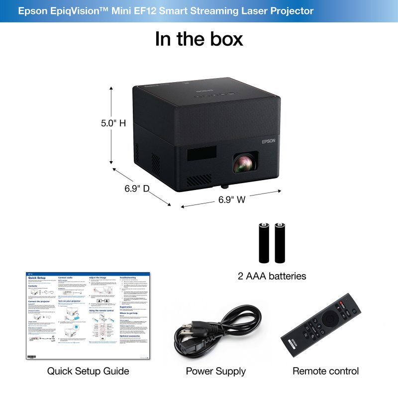 Epson® EpiqVision Mini EF12 Streaming Laser Projector, V11HA14020 - Image 4