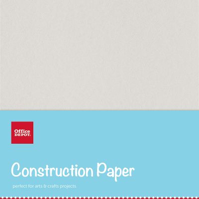 Office Depot® Brand Construction Paper, 9" x 12", 100% Recycled, Stone White, Pack Of 500 Sheets