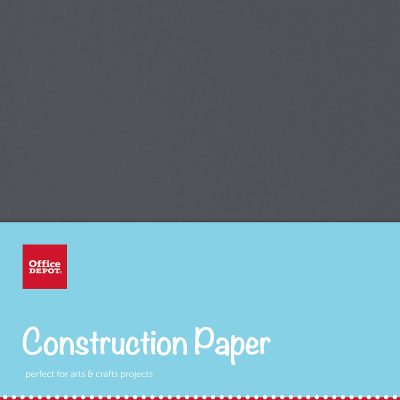 Office Depot® Brand Construction Paper, 9" x 12", 100% Recycled, Black, Pack Of 500 Sheets