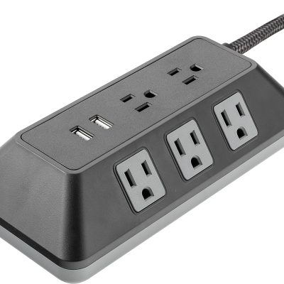 GE UltraPro Adapt 8-Outlet Surge Protector With USB, 3', Black – 73776