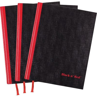 Black n' Red Casebound Hardcover Notebooks, 12" x 8 1/2", Black/Red, Pack Of 3