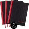 Black n' Red Casebound Hardcover Notebooks, 12" x 8 1/2", Black/Red, Pack Of 3 - Image 2