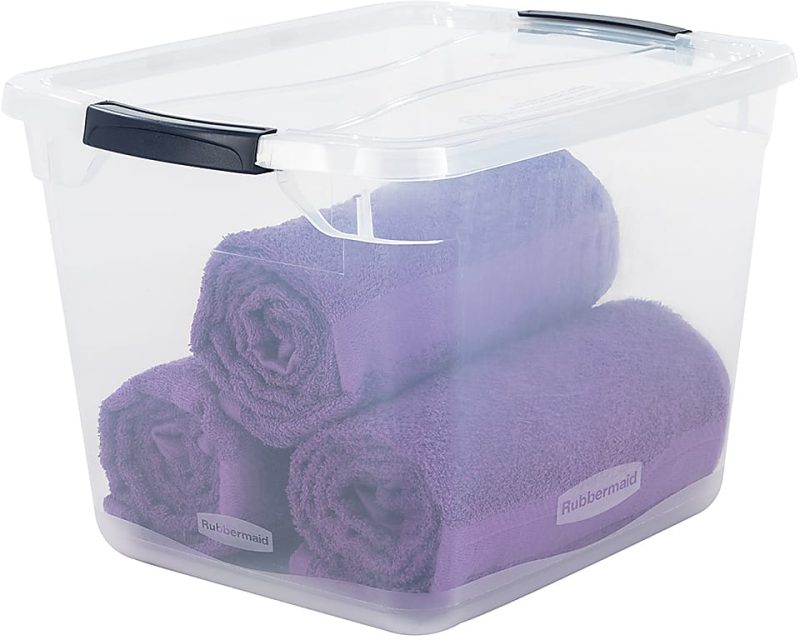 Rubbermaid® Cleverstore Storage Tote With Latching Lid, 30 Qt, 18-3/4" x 13-3/8" x 10-1/2", Clear - Image 5