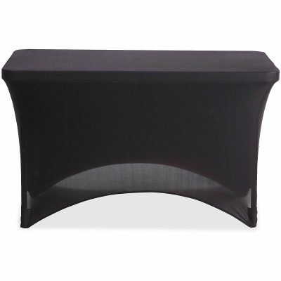 Iceberg Fabric Table Cover, 24" x 48", Black