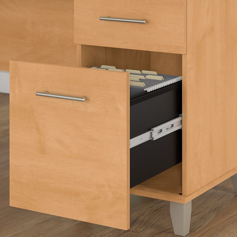 Bush Furniture Somerset 72"W L Shaped Desk With Hutch, Lateral File Cabinet And Bookcase, Maple Cross, Standard Delivery - Image 5
