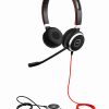Jabra EVOLVE 40 UC SME Headset - Stereo - Mini-phone (3.5mm) - Wired - Over-the-head - Binaural - Supra-aural - Noise Canceling - Black - Image 2