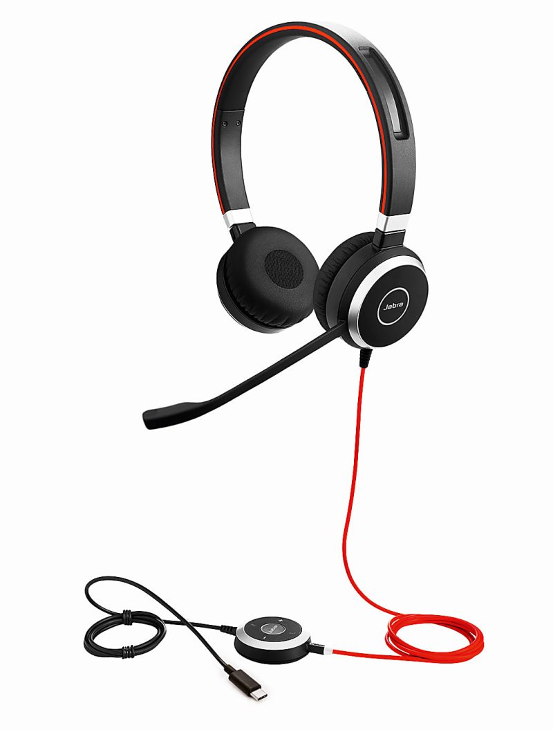 Jabra EVOLVE 40 UC SME Headset - Stereo - Mini-phone (3.5mm) - Wired - Over-the-head - Binaural - Supra-aural - Noise Canceling - Black - Image 2