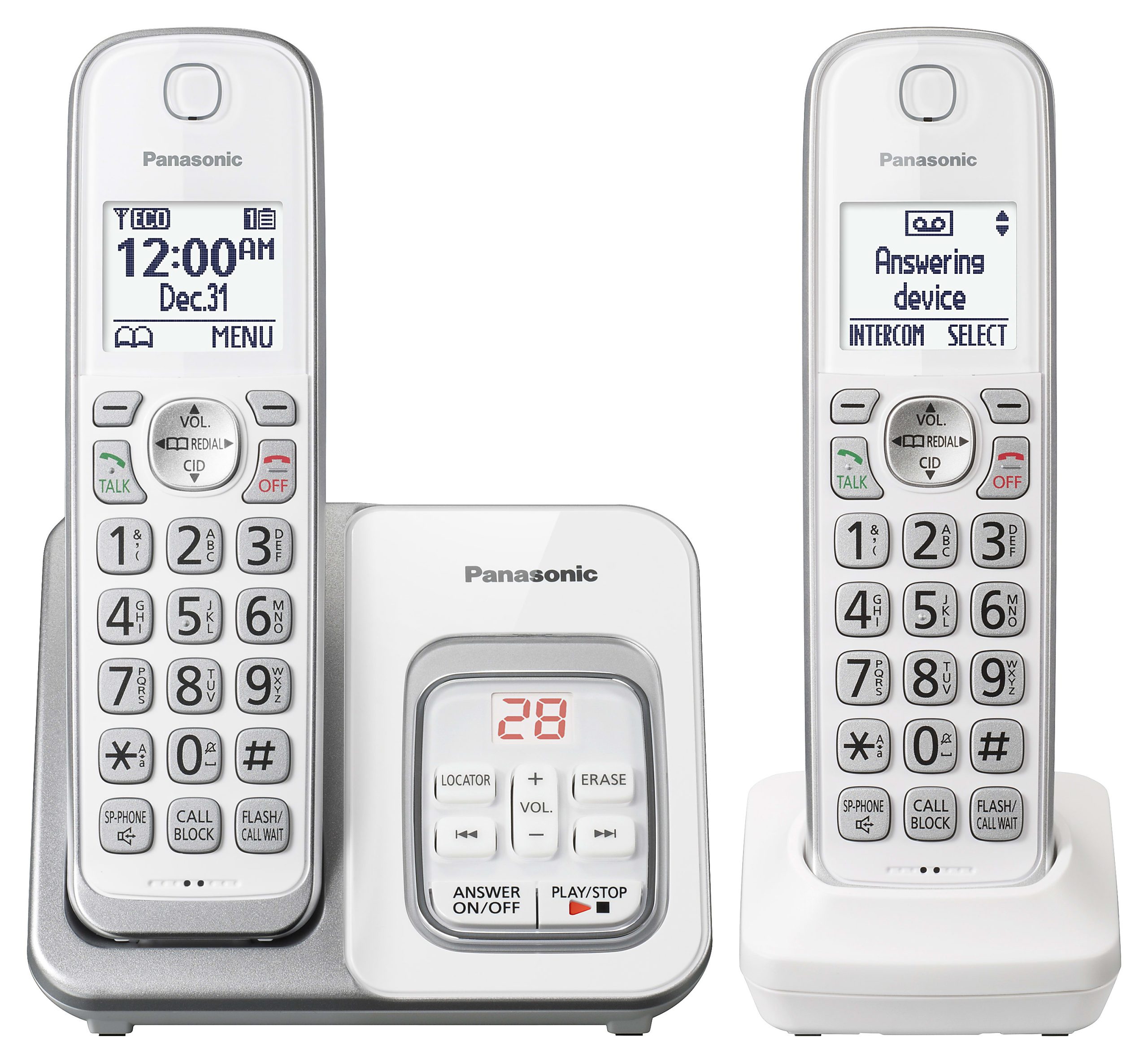 Panasonic® KX-TGD532W DECT 6.0 PLUS Expandable Digital Cordless Phone System