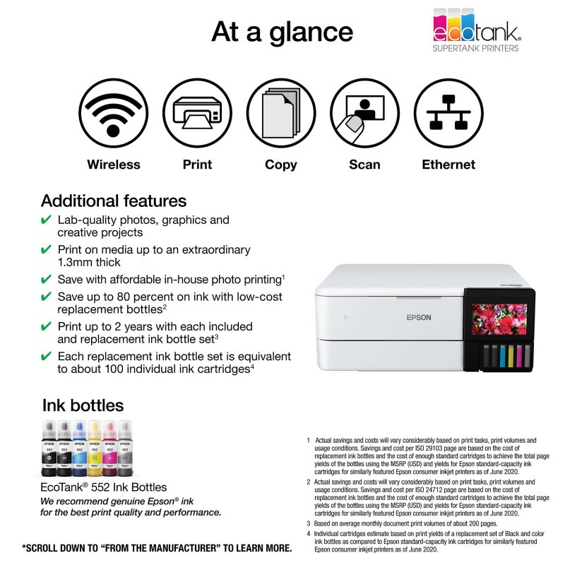 Epson® ET-8500 Wireless All-In-One Color Inkjet Printer - Image 3