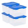 Iris Ultimate Weathertight Storage Boxes, 19-3/4”L x 16-3/16”W x 14-1/4”H, 46.6 Qt, Clear, Set Of 4 Boxes - Image 12