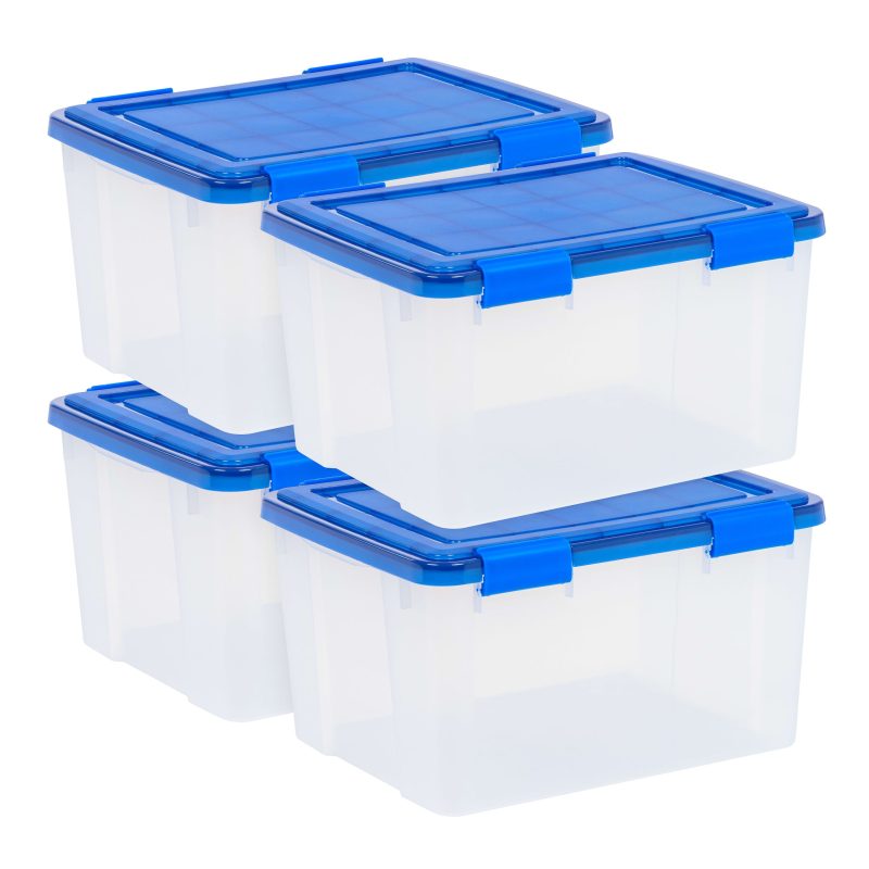 Iris Ultimate Weathertight Storage Boxes, 19-3/4”L x 16-3/16”W x 14-1/4”H, 46.6 Qt, Clear, Set Of 4 Boxes - Image 12