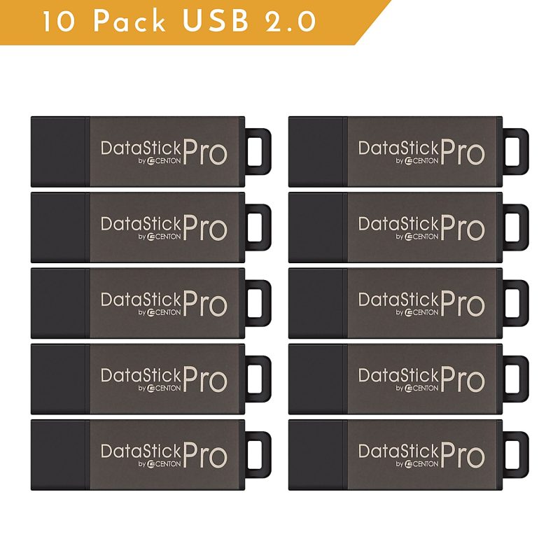 Centon DataStick Pro USB 2.0 Flash Drives, 16GB, Gray, Pack Of 10 Flash Drives - Image 2