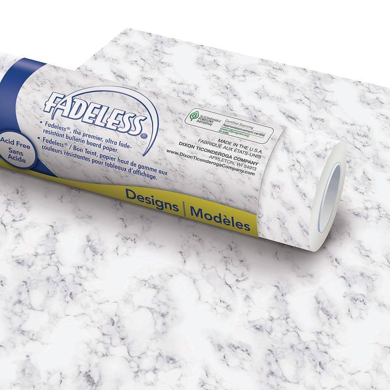 Pacon® Fadeless Bulletin Board Art Paper, 48" x 12', Lite Blue, Pack Of 4 Rolls - Marble