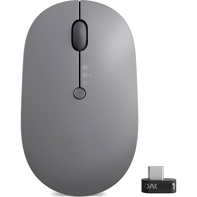Lenovo Go Wireless Multi-Device Mouse - Blue Optical - Wireless - Bluetooth/Radio Frequency - 2.40 GHz - Rechargeable - Black - USB Type C - 2400 dpi - Scroll Wheel - 5 Button(s) - 6 Programmable Button(s) - Image 2