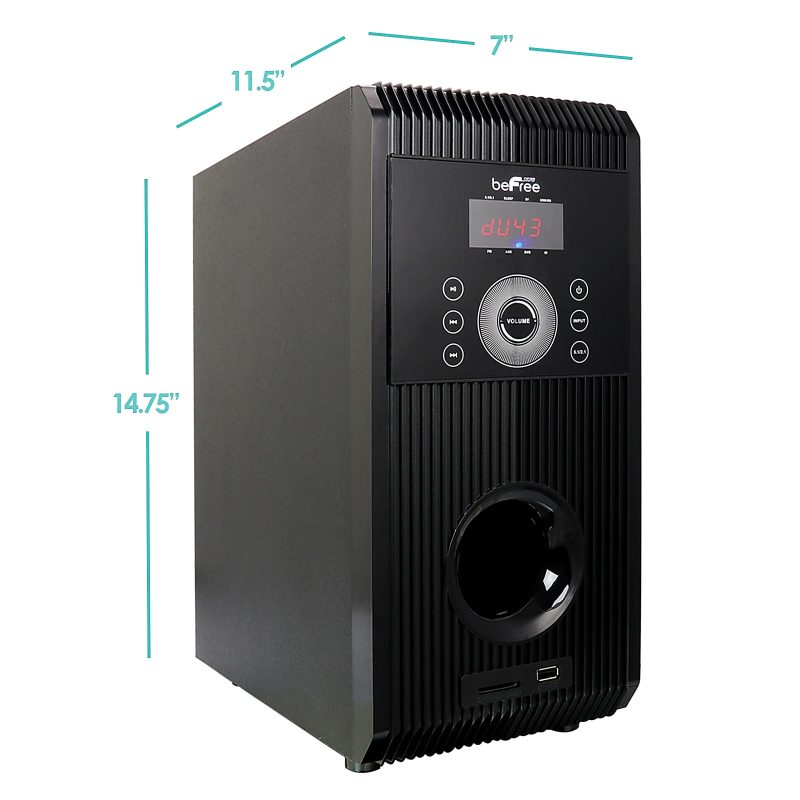 BeFree Sound 5.1 Channel Surround Sound Bluetooth® Speaker System, Black - Image 3
