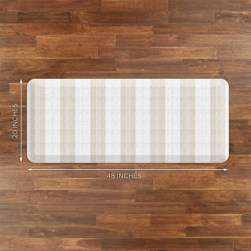 GelPro Designer Comfort Polyurethane Anti-Fatigue Mat For Hard Floors, 20” x 48”, Taylor Khaki - Image 4