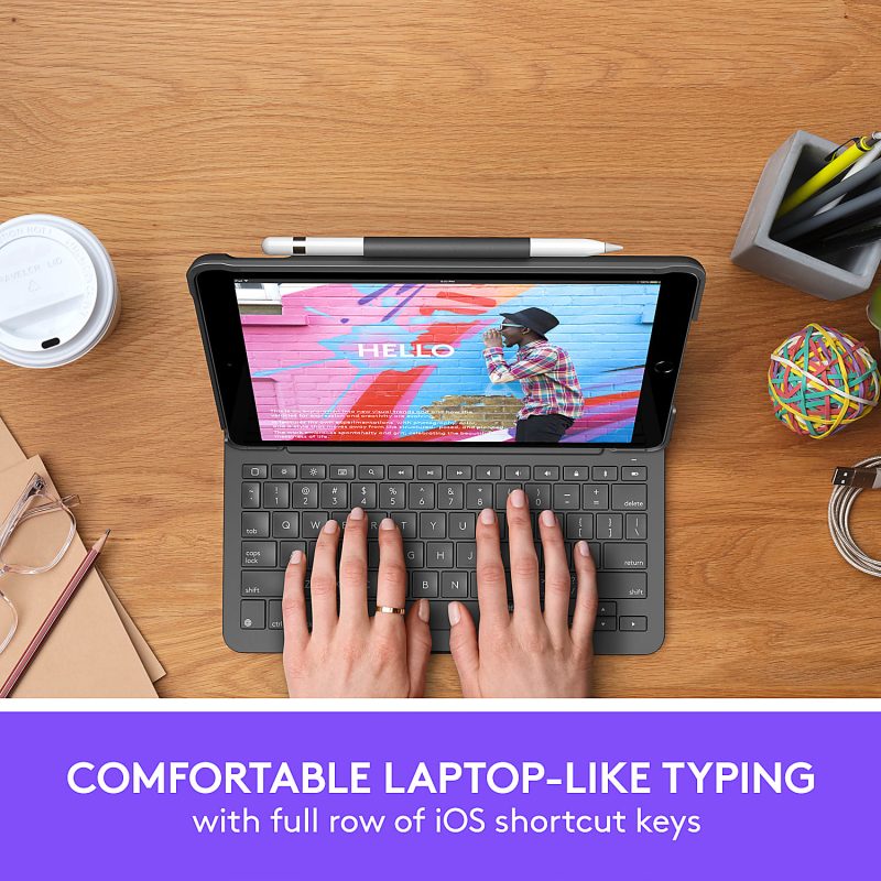 Logitech® Slim Folio Keyboard Case, Graphite - Image 2