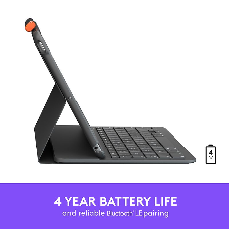 Logitech® Slim Folio Keyboard Case, Graphite - Image 3