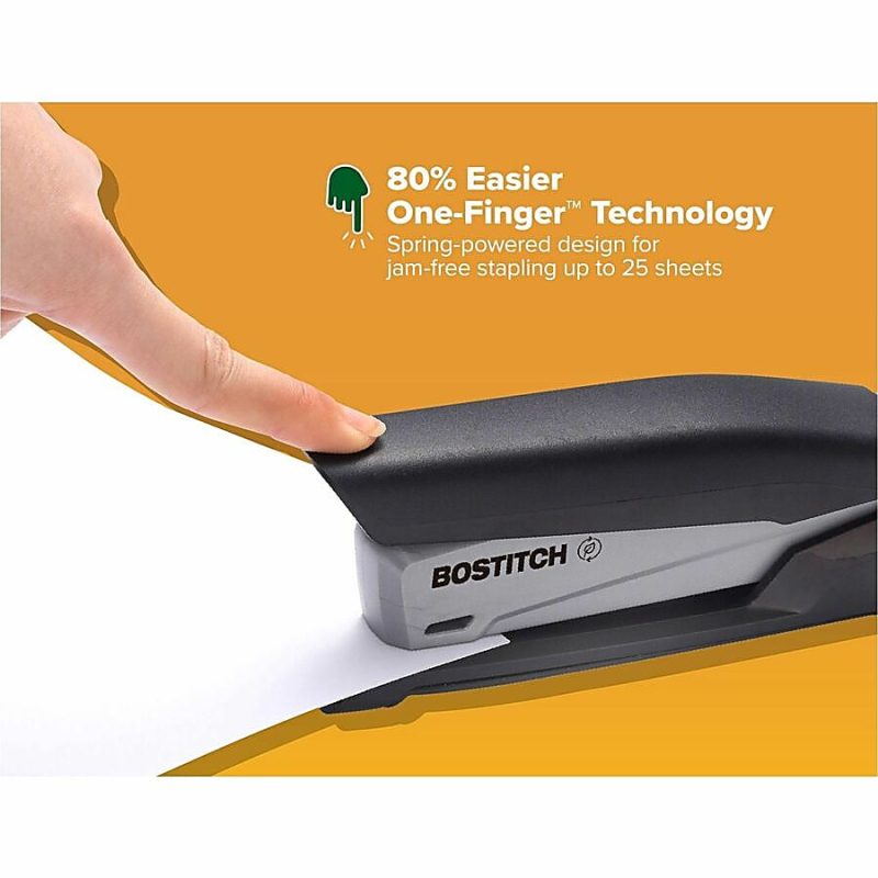 Bostitch® InPower™ Spring-Powered Desktop Stapler, 20-Sheet Capacity, Black/Gray - Image 11