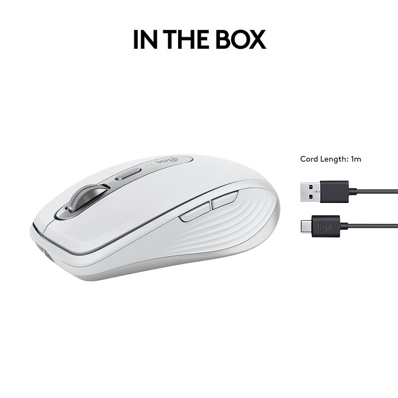 Logitech® MX Anywhere 3S Compact Wireless Mouse, 61% Recycled, Pale Gray, 910-006926 - Image 9
